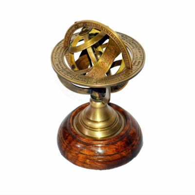 Antique Nautical Brass 5" Vintage Armillary Globe Decorative & Gift Item Replica