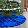 Atiming Blue Christmas Tree Skirt Plush 90cm Dark Blue Fur Christmas Tree Skirt Mat with Silver Sequin Snowflake Xmas Tree Skirt Base Cover for Christmas New Year Decorations (Blue-S, 36inches) view 1