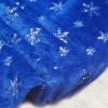 Atiming Blue Christmas Tree Skirt Plush 90cm Dark Blue Fur Christmas Tree Skirt Mat with Silver Sequin Snowflake Xmas Tree Skirt Base Cover for Christmas New Year Decorations (Blue-S, 36inches) view 3