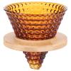 Glass Coffee Dripper, Pour over Coffee Dripper, Coffee Pot Filter Reusable Glass Funnel Kettle Brewer Accessories (Brown) view 1
