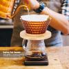 Glass Coffee Dripper, Pour over Coffee Dripper, Coffee Pot Filter Reusable Glass Funnel Kettle Brewer Accessories (Brown) view 3