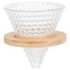 AUNMAS Pour Over Coffee Dripper, Reusable Paperless Filter Funnel with Wood Base, Single Cup Coffee Maker Brewer Accessories for Home Cafe Restaurant Camping (Transparent) view 1