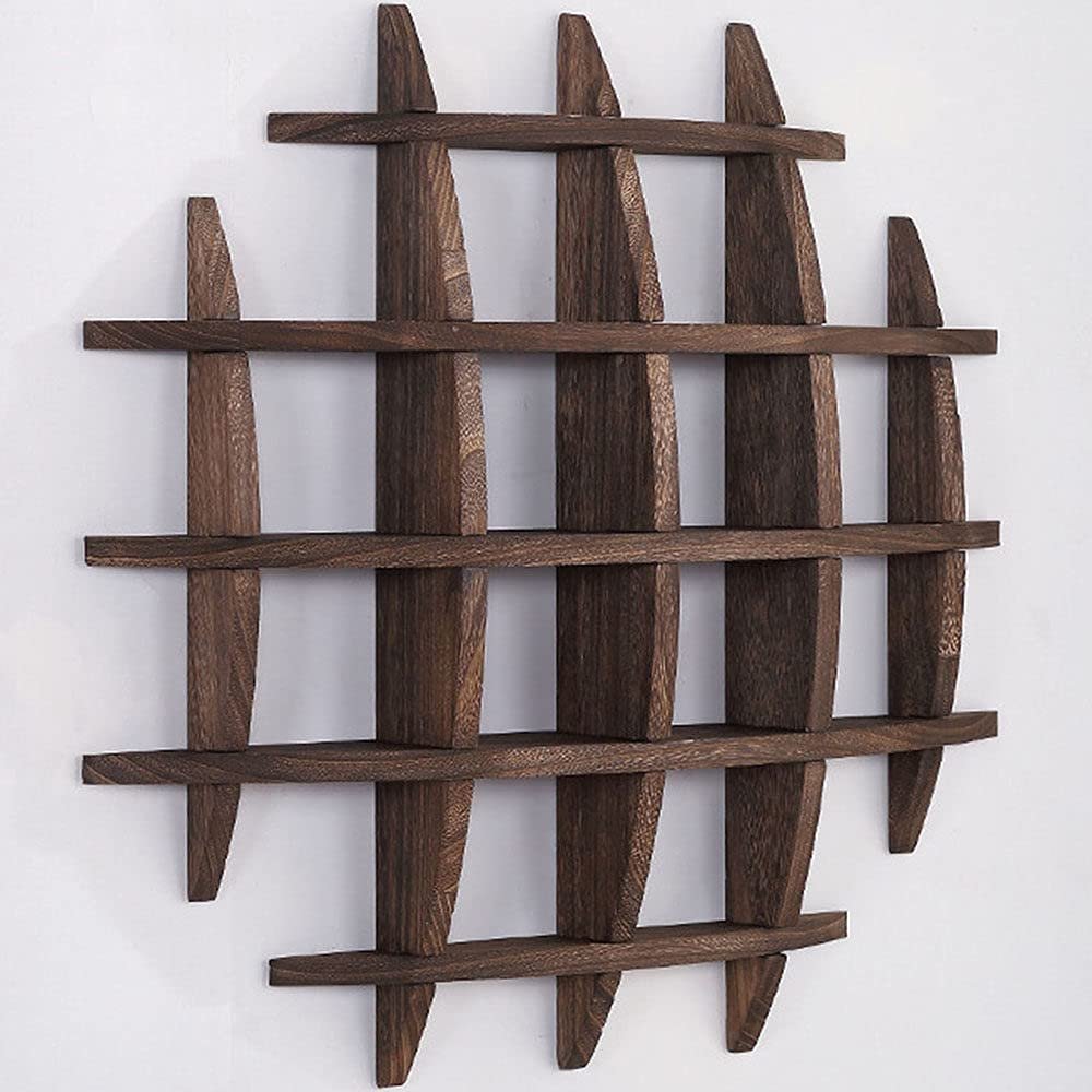ZWJABYY Display Shelf,Wooden Shelves for Wall,Curio Shelf for Collectibles Tea Display Hanging Wall Decor for Home Decoration,Storage and Gifts,B-70 * 70cm
