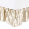 Bed Ruffle - Dust Ruffled Bed Skirt with Platform - Easy Fit with 16 Inch Tailored Drop - Luxurious Silky Satin Hotel Quality, Wrinkle and Fade Resistant (RV King, Ivory) view 1