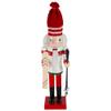 Northlight 14" Red and White Wooden Skiing Christmas Nutcracker view 1