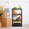 Gracious Living 4 Shelf Fixed Height Medium Duty Storage Unit 14 x 32 x 54.5 Organizer System for Home, Garage, Basement, & Laundry, Black (3 Pack) view 2