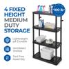 Gracious Living 4 Shelf Fixed Height Medium Duty Storage Unit 14 x 32 x 54.5 Organizer System for Home, Garage, Basement, & Laundry, Black (3 Pack) view 4