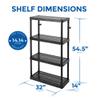 Gracious Living 2 Pack Storage Rack, 4 Shelf Fixed Height Medium Duty Unit, Black view 3