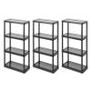 Gracious Living 4 Shelf Fixed Height Solid Light Duty Storage Unit 12 x 24 x 48 for Home, Garage, Basement, & Laundry, Black (3 Pack) view 1