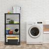 Gracious Living 4 Shelf Fixed Height Solid Light Duty Storage Unit 12 x 24 x 48 for Home, Garage, Basement, & Laundry, Black (3 Pack) view 2