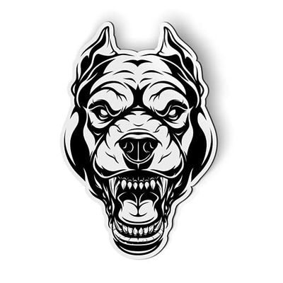 Angry Pitbull Fierce - 5" Magnet for Car Locker Refrigerator