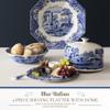 Spode Blue Italian Porcelain Serving Platter with Dome - Elegant Dessert Tray for Cakes, Pastries, Cheese - Oriental Decor Serveware, Dishwasher & Microwave Safe Treat Display Tray view 2