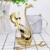 AnSaw Elegant Swan Base Holder & 20 pcs 4.7" Gold Leaf Stainless Steel Forks Set for Appetizers, Desserts, Fruits, Cakes, and Salads view 4