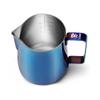 Barista Basics 12 Oz Blue Stainless Steel Milk Frother Pitcher, Steaming Pitcher for Latte Art, Food-Grade/w Measurements view 2