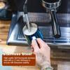 Barista Basics 12 Oz Blue Stainless Steel Milk Frother Pitcher, Steaming Pitcher for Latte Art, Food-Grade/w Measurements view 4