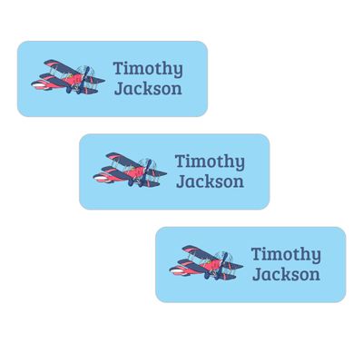 60 Personalized Airplane School Suppy Labels, Name Tags, Stickers, Folders, Pencils & More | Daycare Essentials, Preschool Labels
