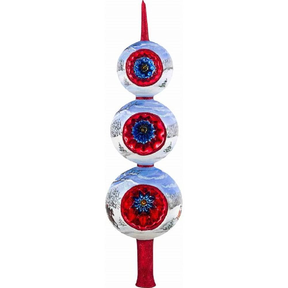 Joy To The World Zakopane Sleigh Ride Finial Polish Glass Christmas Tree Topper