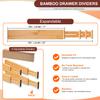DICOBEE Bamboo Kitchen Drawer Dividers Organizers, (Large (17"-22")) Expandable Drawer Organizer, Adjustable Bamboo Dividers For Kitchen Drawers, Dresser, Bedroom, Bathroom, and Office, 4 Pack view 2