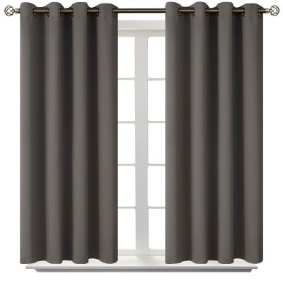 BGment Blackout Curtains for Bedroom - Grommet Thermal Insulated Room Darkening Curtains for Living Room, Set of 2 Panels (52 x 45 Inch, Grey)
