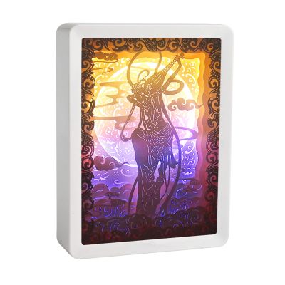 SIWEME Papercut Light Boxes,Night Light,Dunhuang,Mural Characters,Home Decor,Desk Decor (dunhuangbihua1)