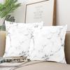 Suklly Modern European Square White Silver Gray Carra Marble Stone Abstract Hidden Zipper Home Sofa Decorative Throw Pillow Cover Cushion Case 20x20 Inch Design Printed Pillowcase view 4