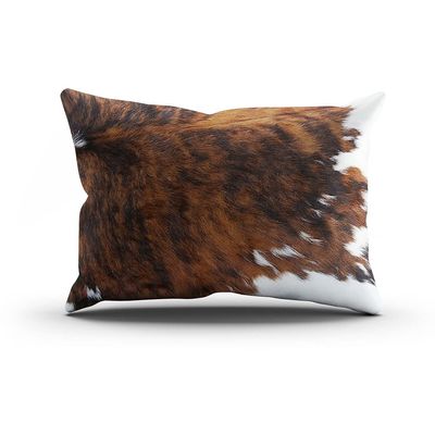 Skully Polyester Brown Black White Fabric Hidden Zipper Home Decorative Rectangle Throw Pillow Cover Cushion Case 12x20 inch Design Printed Pillowcase