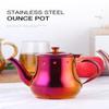 QIBOORUN Teapot with Infuser Loose Tea Leaf 17oz, Stainless Steel Tea Pot Coffee Water Small Kettle Filter Set-Rose Gold view 2