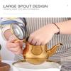 QIBOORUN Teapot with Infuser Loose Tea Leaf 17oz, Stainless Steel Tea Pot Coffee Water Small Kettle Filter Set-Rose Gold view 3