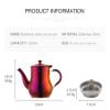 QIBOORUN Teapot with Infuser Loose Tea Leaf 17oz, Stainless Steel Tea Pot Coffee Water Small Kettle Filter Set-Rose Gold view 4