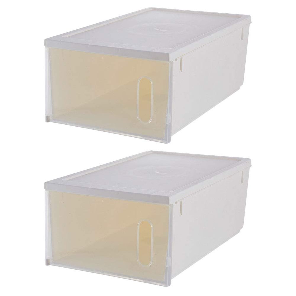 Cabilock 2pcs Transparent Plastic Shoes Storage -saving Organizer Capacity Easy for Home and Closet Use