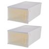 Cabilock 2pcs Transparent Plastic Shoes Storage -saving Organizer Capacity Easy for Home and Closet Use view 1