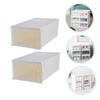 Cabilock 2pcs Transparent Plastic Shoes Storage -saving Organizer Capacity Easy for Home and Closet Use view 4