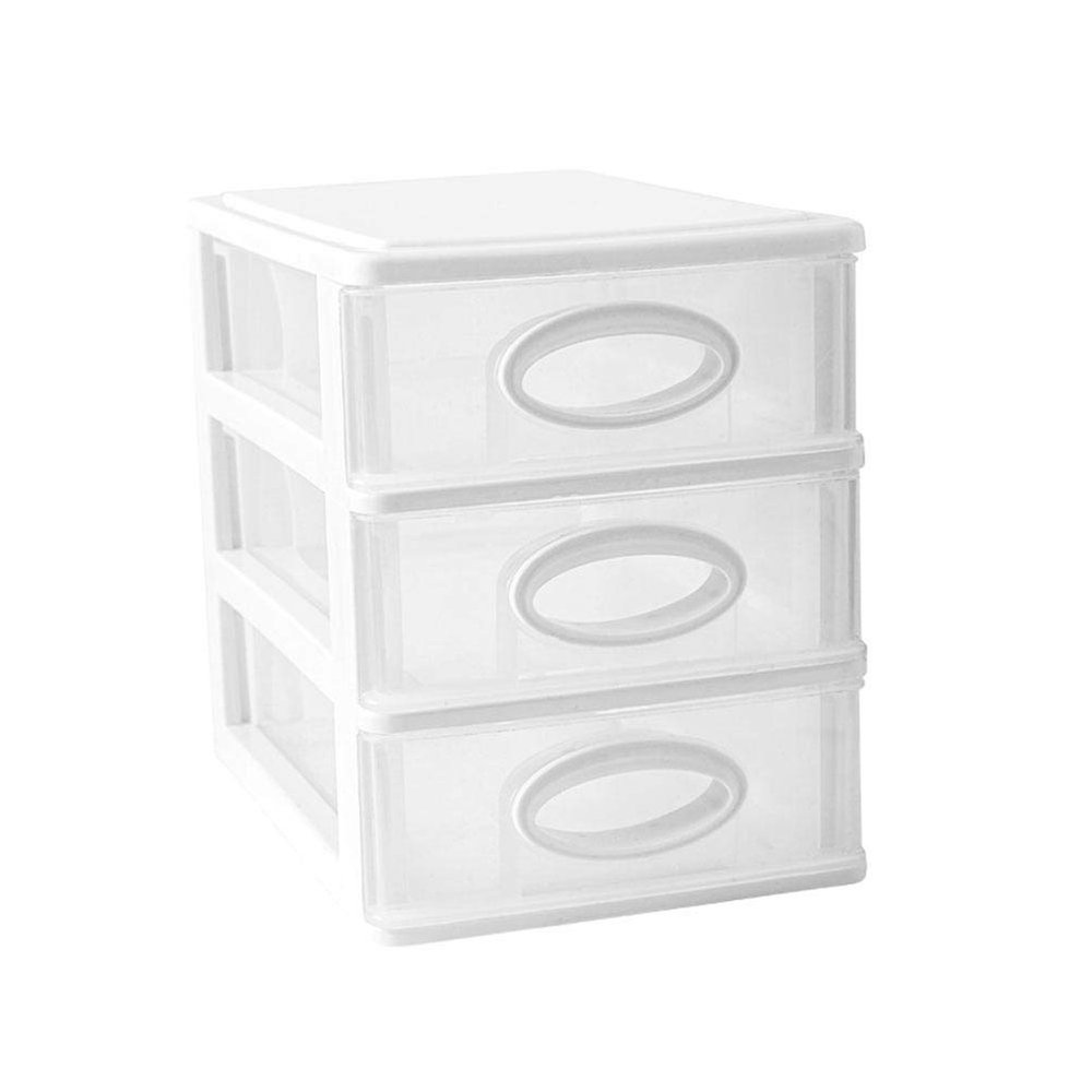 1Pc Box Stationery storage cabinet makeup holder sundries container makeup storage drawers storage pull out drawers Stationery Cabinet storage tray student plastic desktop white