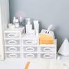 1Pc Box Stationery storage cabinet makeup holder sundries container makeup storage drawers storage pull out drawers Stationery Cabinet storage tray student plastic desktop white view 2