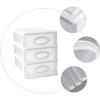 1Pc Box Stationery storage cabinet makeup holder sundries container makeup storage drawers storage pull out drawers Stationery Cabinet storage tray student plastic desktop white view 3