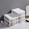 1Pc Box Stationery storage cabinet makeup holder sundries container makeup storage drawers storage pull out drawers Stationery Cabinet storage tray student plastic desktop white view 4