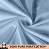 Mr Pandaa 100% American Supima Cotton 800 Thread Count Sheet Set, Ultra Crisp, Sateen Weave Hotel Collection, 13" Deep Pockets - Twin-Sky Blue view 4