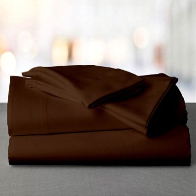 Mr Pandaa 100% American Supima Cotton 800 Thread Count Sheet Set, Ultra Crisp, Sateen Weave Hotel Collection, 13" Deep Pockets - Twin-Chocolate
