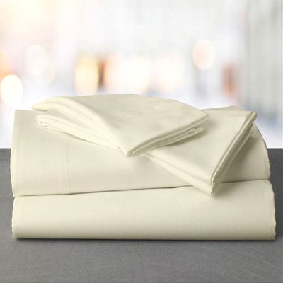 Mr Pandaa 100% American Supima Cotton 800 Thread Count Sheet Set, Ultra Crisp, Sateen Weave Hotel Collection, 13" Deep Pockets - Twin-Ivory