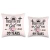 Blessed by God for 99 Years Flower Christian Religious Throw Pillow view 3