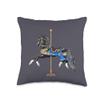 Black Stallion Carousel Horse Throw Pillow view 1