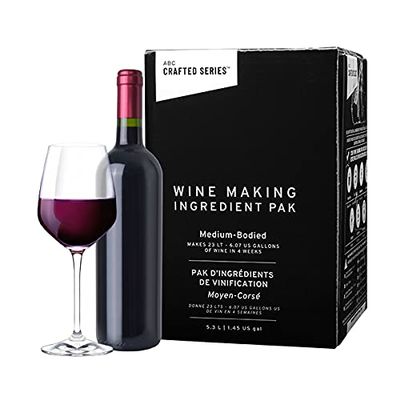 ABC Crafted Series DIY Wine Making Kit | 6 Gallon Wine Kit | Premium Ingredients for DIY Wine Making, Makes 30 Bottles of Wine (Washington State Merlot, Medium-Bodied)