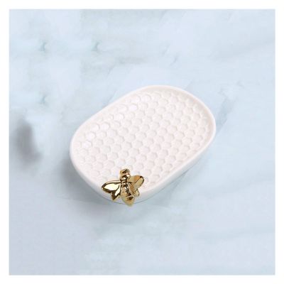 XIAOSAKU Bar Soap Dish Creative Ceramic Soap Holder, Both Soap Container and Jewelry Box, Multi-Purpose Soap Holder is The Best Choice for Gifts to Friends Soap Saver (Color : White)