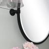 TEHOME Circle Pivot Bathroom Mirror in Matt Black Metal Frame Round Tilting Beveled Vanity Mirrors for Wall, Overall 30.05 x 26 inches (Mirrror 26 x 26 inches) view 4