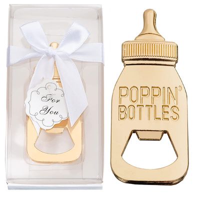 24Pack Baby Bottle Openers for Baby Shower Favors Gifts, Decorations Souvenirs, Poppin Bottles Openers with Gifts Box used for Guests Gender Reveal Party Favors or Wedding Favors (24, white)