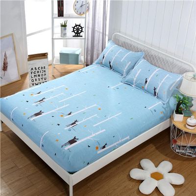 CFYCYHDZHT Coziest Bedding Set Bed Sheet Soft Comfortable Sanded Printing Mattress Cover, Bedroom Homestay Single Double King Size Mattress Protector Tree 150cm200cm
