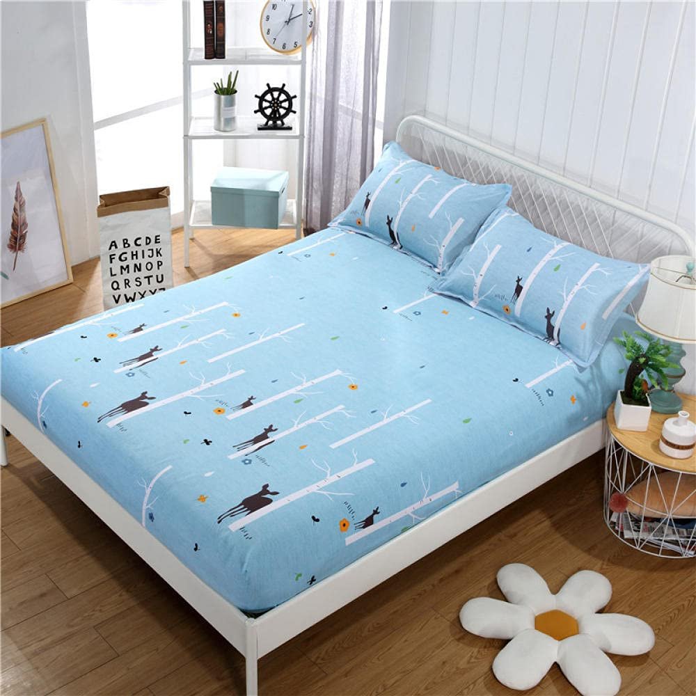 CFYCYHDZHT Coziest Bedding Set Bed Sheet Soft Comfortable Sanded Printing Mattress Cover, Bedroom Homestay Single Double King Size Mattress Protector Tree 150cm200cm