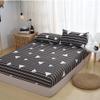 CFYCYHDZHT Bed Sheet Queen Size Non Slip Skin Friendly Printing Deep Pocket Fitted Sheet, Bedroom Pure Color Mattress Protector Pillowcase Stripe 180x200cm (3pcs) view 1