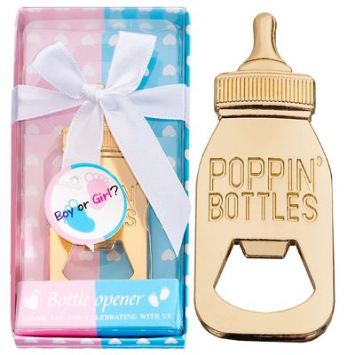 24Pack Baby Bottle Openers for Baby Shower Favors Gifts, Boy or Girl Gender Reveal Party Favors,Poppin Bottles Openers with Gifts Box used for Guests Gender Reveal Party Favors Souvenir Return Gift