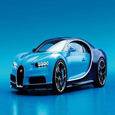Palmetto Posters 24x36 Poster: Bugatti chiron Side View Blue 110214